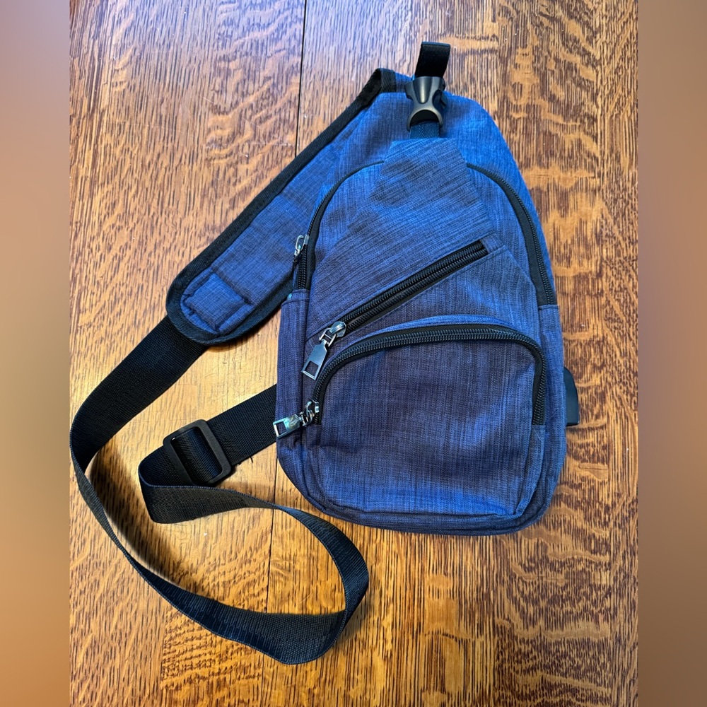 Men's Navy Belt Bag with Adjustable Strap